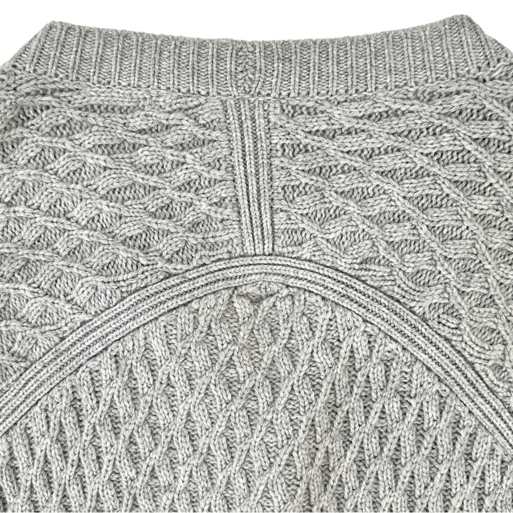 Women's Gray Cable Knit Sweater - image 6